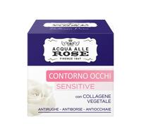Acqua alle Rose, Contorno de ojos antiarrugas Sensitivas, crema de ojos antiedad y antiojeras, con colágeno vegetal y extracto de rosa, ingredientes naturales - 15 ml