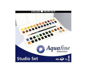 Acquerelli Daler Rowney Aquafine - Travel Set 48 Godet + Pincel Travel Set