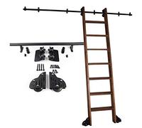ACRaBoss Biblioteca de Herrajes para Escaleras Rodantes, Kit de Herrajes para Escaleras Corredizas, Riel Redondo de 3,3 a 20 Pies (Sin Escalera), Riel de Escalera Móvil con Ruedas para Piso./6.6Ft/200