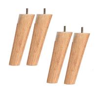 ACRaBoss Juego de 4 Patas de Madera para Muebles, Cónicas, de Goma, para Sillón, Mesa de Té, Tocador, Silla, con Rosca M8 Y Alfombrillas Antideslizantes, 10 Cm/3,9 Pulgadas, Diseño Recto./Oblique/18Cm