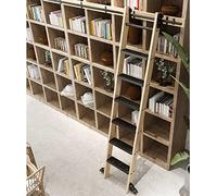 ACRaBoss Kit de Herrajes para Escalera de Biblioteca Rodante con de Riel Deslizante para Armario, Tubo Redondo de Acero Al Carbono, 16 Pies/500 Cm, Kit de Riel Incluido/6.6Ft/200Cm Track Kit