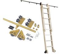 ACRaBoss Kit de Herrajes para Escalera Retráctil de Biblioteca, Riel de Acero con Ruedas Y Riel Deslizante Que Ahorra Espacio, Ideal para el Hogar, la Oficina Y la Biblioteca./16Ft/500Cm Track Kit