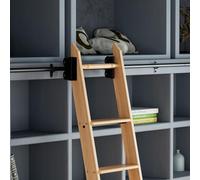 ACRaBoss Kit de Riel para Puerta Corrediza de Granero, Escalera de Biblioteca con Ruedas de Tubo Redondo Negro de 3,3 a 24 Pies, Kit de Herrajes con Ruedas de Piso, Fácil Instalación/16Ft/488Cm Track
