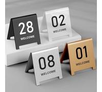 ACRaBoss Números de Mesa Del 1 Al 10, Numerados de Doble Cara, Independientes, De, para Carpa, para Restaurantes, Bodas, Fiestas Y Eventos./Silver/31-40