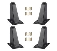 ACRaBoss Patas Ajustables para Muebles (8, 9,2 Y 10 Cm), Patas de Mesa de Metal para Bricolaje, para Armarios, Sofás, Mesitas de Noche Y Escritorios, Color/Negro, 4 Piezas de Repuesto con Tornillos./B