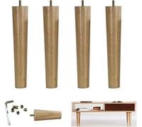 ACRaBoss Patas Cónicas de Maderaiza para Muebles con Acabado Transparente. Juego de 4 Patas de Repuesto para Sofá, Mesa de Centro, Cama. Incluye Tornillos M8./Clear/19Cm/7.5In