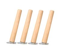 ACRaBoss Patas de Madera para Muebles, Patas Redondas Inclinadas, Patas de Soporte para Muebles, Patas de Repuesto para Mesas, Gabinetes, Sofás, Mesas de Comedor, Mesitas de Noche, 4 Piezas, Color Mad