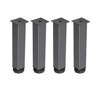 ACRaBoss Patas de Mueble Cuadradas de un Solo Orificio, Patas de Mueble Ajustables, Patas de Soporte, Accesorios para Armazón de Cama, Patas de Cama de Hierro, Patas de Soporte para Muebles, Patas de