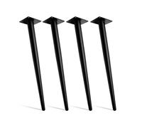 ACRaBoss Patas Metálicas Industriales para Muebles - Juego de 4 Patas Cónicas para Mesas de Centro, Bancos, Sillas Y Cómodas - Patas Ajustables/Black/25Cm