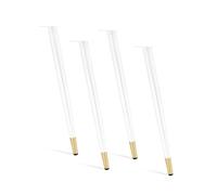 ACRaBoss Patas Metálicas Industriales para Muebles - Juego de 4 Patas Cónicas para Mesas de Centro, Bancos, Sillas Y Cómodas - Patas Ajustables/White/D/40Cm