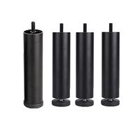 ACRaBoss Patas para Muebles, 4 Piezas de Patas de Sofá de Metal, 3 Colores con Textura de Arena, Base Ajustable, Patas de Gabinete de 6-25 Cm, Patas de Mesa con Pernos M8/Black/250Mm/9.8In