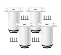 ACRaBoss Patas para Muebles de Cocina, 4 Patas de Metal Ajustables para Gabinete, Patas de Escritorio, Patas de Repuesto para Muebles, Negro/Blanco, Patas de Mesa con Tornillos, Fáciles de Instalar./W