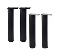 ACRaBoss Patas para Muebles, Patas Cuadradas de Metal para Armario, 4 Piezas para Bricolaje, Patas de Mesa de Metal Negras Modernas para Armario, Mesita de Noche con Tornillos, Patas de Altura Ajustab