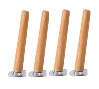 ACRaBoss Patas para Muebles, Patas de Madera de 10, 15, 20, 30 Y 40 Cm, Patas para Sofá, Armarios Y Mesas Oblicuas, Patas de Repuesto para Muebles, con Tornillos, Placas de Montaje Y Alfombrillas Anti