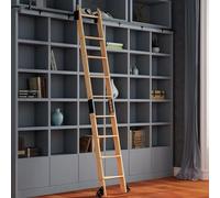 ACRaBoss Riel Deslizante para Escalera de Biblioteca, Herrajes para Escalera de Biblioteca con Ruedas Y Tubo Redondo de Acero Al Carbono, Kit de Riel para Escalera de Biblioteca Móvil, Riel para Escal