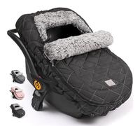 ACRABROS Funda de asiento de coche para bebé: toldo de invierno para asiento de coche para niño y niña, recién nacido, cremallera, ventana abierta, cálida, acogedora, clima frío, impermeable, ajuste