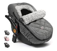 ACRABROS Funda de asiento de coche para bebé: toldo de invierno para asiento de coche para niño y niña, recién nacido, con cremallera, ventana abierta, cálida, acogedora, para clima frío, impermeable,