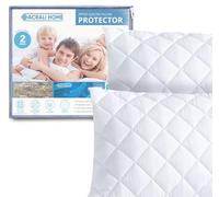 ACRALI HOME - Juego de 2 protectores de almohada acolchados con cremallera - 50x75 cm Protectores de funda de almohada hipoalergénicos - Funda de almohada suave y transpirable de lujo para un sueño