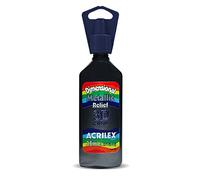 Acrilex Pintura Dimensional Reliev, Negro metálico, 35 ml (Paquete de 1)
