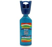Acrilex Tridimensional Glitter Azul Turquesa 35 ml