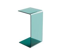 Acrílico C en forma de sofá mesa lateral para sala de estar y dormitorio pequeña mesa de café cama Nightstand mesa final para oficina moderna bajo sofá mesa con soporte de ordenador portátil elegante