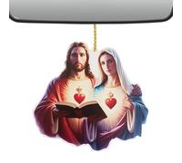 acrílico de Jesús - Corazón sostiene la decoración acrílica, Decoraciones navideñas cristianas, diseño Estable Inspirado en la Naturaleza | Religioso para árboles, reuniones Familiares