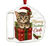 Acrílico lindo animal divertido ligero decoración Navidad Cash Ornamento | Christmas Acrylic Money Holder Christmas Cash Ornament for Holiday Party Family Gathering Office Neighbor