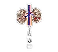 Acrílico Organo Temático Insignia Corazón Pulmones Insignias acrílicas Ruedas Rotación Clip Holder Presente Para Médicos Y Enfermeras Enfermeras Enfermería, talla única, como se describe