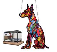 : acrílico para Colgar en la Ventana delperro, Panel Decorativo atrapasoles paraperros Estilo Manchado, decoración del hogar para Ventanas, Mascota Colgante
