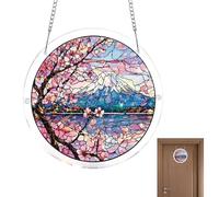 Acrílico para Ventana | Decoración Plana 2D con Cadena,Colgante De Arte Acrílico con Flores Multicolores,para Jardín Dormitorio Salón Balcón Recibidor Madre Mujeres Y Niñas