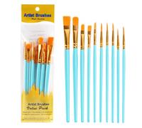 Acrílico -Pinceles Kit - 10 unids Pinceles Peeling Pinceles, Artista Suave Herramientas Set | Versátil Suministros de Pinturas Creativas, Colección de cepillos de nylon flexible con signo de tela de