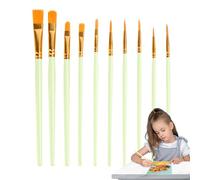 Acrílico -Pinceles Kit - 10 unids Pinceles Peeling Pinceles, Artista Suave Herramientas Set | Versátil Suministros de Pinturas Creativas, Colección de cepillos de nylon flexible con signo de tela de