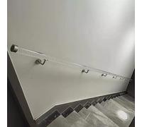 Acrílico transparente para escaleras de interior, barra de seguridad antideslizante para ancianos y niños, rampa de pared de 50-600 cm, soporte plateado duradero y elegante