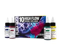 Acrílicos de alto flujo de GOLDEN, juego de mezcla de alto flujo, 10 colores, pintura acrílica profesional