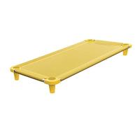 Acrimet Cuna para Niños, Cama Portátil para Niños Pequeños, Apilable, 52 Pulgadas de Largo (Tubos de Acero Inoxidable) (Tela de Malla Transpirable Amarillo - Patas Amarillo) (1 Paquete)