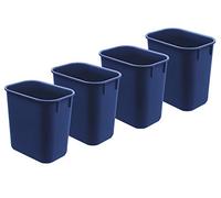Acrimet Papelera, Cubo para el escritorio, 3.25 galones / 13 cuartos / 12 litros (plástico) (color azul) (conjunto de 4)