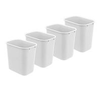 Acrimet Papelera, Cubo para el escritorio, 6.75 galones / 27 cuartos / 24 litros (de plástico) (color blanco) (juego de 4)