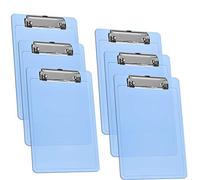 Acrimet Portapapeles de Plástico Rígido con Clip de Perfil Bajo, Tamaño A5 (23,5cm x 16cm) (Color Azul Transparente) (Paquete de 6)