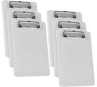 Acrimet Portapapeles de Plástico Rígido con Clip de Perfil Bajo, Tamaño A5 (23,5cm x 16cm) (Color Blanco) (Paquete de 6)