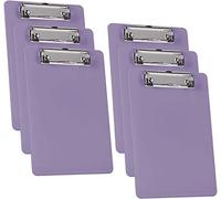 Acrimet Portapapeles de Plástico Rígido con Clip de Perfil Bajo, Tamaño A5 (23,5cm x 16cm) (Color Morado) (Paquete de 6)