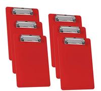 Acrimet Portapapeles de Plástico Rígido con Clip de Perfil Bajo, Tamaño A5 (23,5cm x 16cm) (Color Rojo) (Paquete de 6)