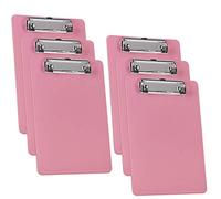 Acrimet Portapapeles de Plástico Rígido con Clip de Perfil Bajo, Tamaño A5 (23,5cm x 16cm) (Color Rosa) (Paquete de 6)