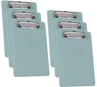 Acrimet Portapapeles de Plástico Rígido con Clip de Perfil Bajo, Tamaño A5 (23,5cm x 16cm) (Color Verde) (Paquete de 6)