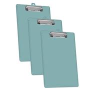 Acrimet Portapapeles de Plástico Rígido con Clip de Perfil Bajo y Reglas Laterales,Tamaño A4 (34cm x 24cm) (Color Verde) (Paquete de 3)