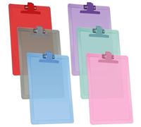 Acrimet Portapapeles de Plástico Rígido Tamaño A4 (34cm x 24cm) con Clip Metálico Premium y Reglas Laterales (Colores Surtidos) (Paquete de 6)