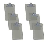 Acrimet Portapapeles de Plástico Rígido Tamaño A5 (23,5cm x 16cm) con Clip Metálico Premium (Color Humo) (Paquete de 6)