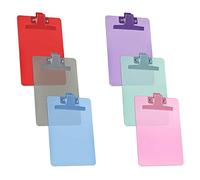 Acrimet Portapapeles de Plástico Rígido Tamaño A5 (23,5cm x 16cm) con Clip Metálico Premium (Colores Surtidos) (Paquete de 6)