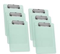 Acrimet Portapapeles tamaño A5 (23,5 cm x 16 cm), clip de perfil bajo (plástico) (color verde transparente) (paquete de 6)