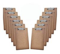 Acrimet Portapapeles Tamaño Carta A4 (33cm X 23cm) Clip de Perfil Bajo, Hecho de MDF (Fibra Rígida de Madera Marrón) (Paquete de 12)