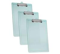 Acrimet Portapapeles Tamaño Carta A4 con Clip Metálico Bajo Perfil (3 Unidades) (Color Verde Transparente)